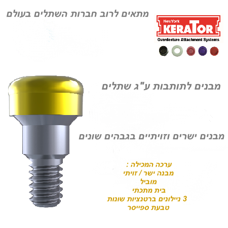 מבנים לעיגון תותבות על גבי שתלים